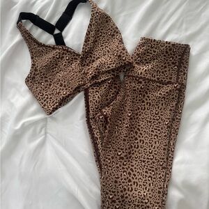 VARLEY | Leopard Print Sports Bra and Leggings Set